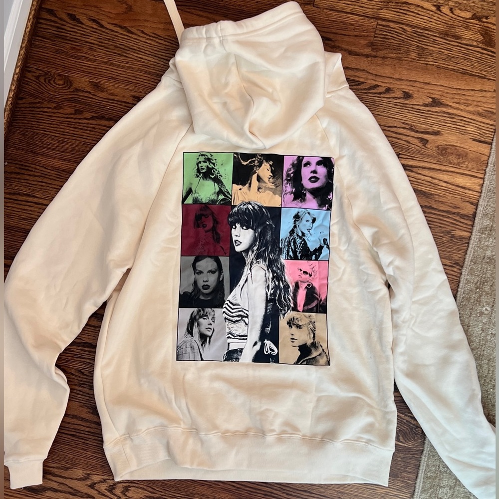 Taylor Swift Eras Tour cream colored hoodie